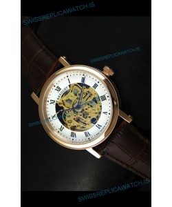 Breguet Classique Japanese Automatic Watch in Gold Skeleton Dial - Roman Hour Numerals