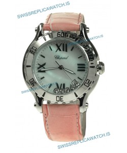 Chopard Happy Sport Diamonds Edition Replica Watch in Pink Strap