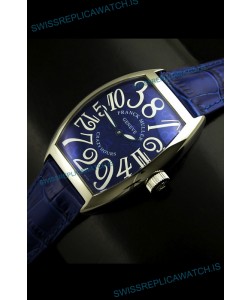 Franck Muller Crazy Hours Japanese Replica Watch in Blue Dial