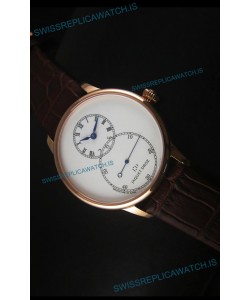 Jaquet Droz Grande Seconde Ivory Enamel Rose Gold Case Watch in White Dial
