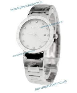 Bvlgari Quartz Japanese Silver Watch in Diamond Markers
