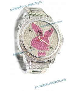 Jacob & Co Diamond Japanese Replica Watch in Pink/White Dial