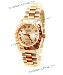 Rolex Datejust Two Tone Rose Gold Japanese Replica Watch - 36MM