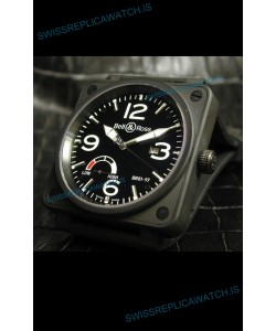 Bell and Ross BR013 97 Power Reserve Swiss Replica Watch in Black dial