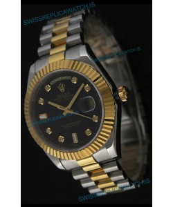Rolex Datejust Japanese Replica Two Tone Yellow Gold Watch 