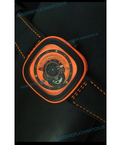 SevenFriday P-32 Black and Orange with Original Miyota 82S7 Movement - 1:1 Mirror Quality