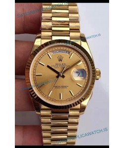 Rolex Day Date 36MM Yellow Gold M128238-0045 in Gold Dial 1:1 Mirror Replica Watch