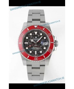 Rolex Submariner DiW Stainless Steel Casing Ceramic Red Bezel Edition Watch 
