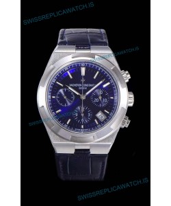 Vacheron Constantin Overseas Chronograph Blue Dial Swiss Replica Watch - Leather Strap