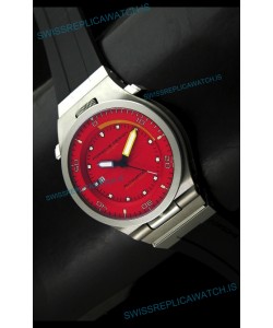 Porsche Design Diver Swiss Titanium Watch in Red Dial - Ultimate Mirror Replica