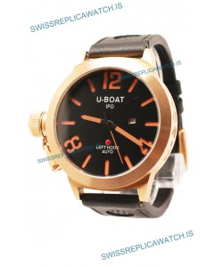 U-Boat Classico Japanese Gold Watch in Black Dial