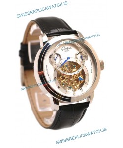 Glashutte Panaomatic Regulator Tourbillon Japanese Replica Steel Watch