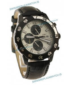 IWC Aquatimer Chronograph Japanese Replica PVD Watch in White Dial