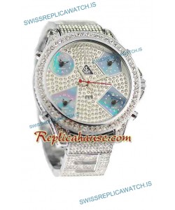 Jacob & Co Diamond Japanese Replica Watch in Light Blue Sub Dial
