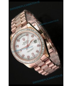 Rolex Oyster Perpetual Day Date Japanese Rose Gold Automatic Watch in Diamond Markers