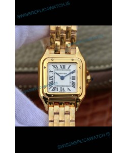 Cartier PANTHERE Edition 1:1 Mirror Swiss Watch Yellow Gold White Dial