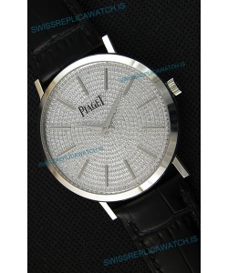 Piaget Altiplano G0A36128 Paved Diam Dial Swiss Quartz Replica Watch in Steel Case