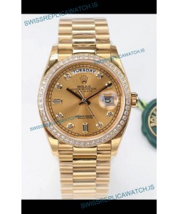 Rolex Day Date Presidential 18K Yellow Gold Watch 36MM - Gold Dial 1:1 Mirror Quality