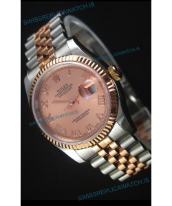 Rolex Datejust Replica Japanese Watch - Two Tone Rose Gold Plating with Champange Dial in 36MM Casing