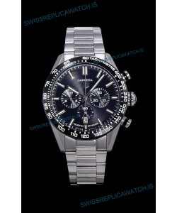Tag Heuer Carrera Swiss Quartz Movement Replica Watch in Black Dial - Stainless Steel Strap