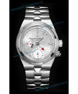 Vacheron Constantin Overseas Dual Time 1:1 Mirror Swiss Replica Watch in Steel Dial 