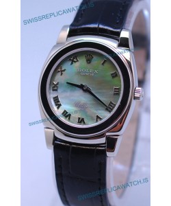 Rolex Cellini Cestello Ladies Swiss Watch in Green Pearl Face